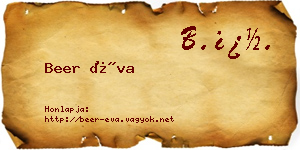 Beer Éva névjegykártya